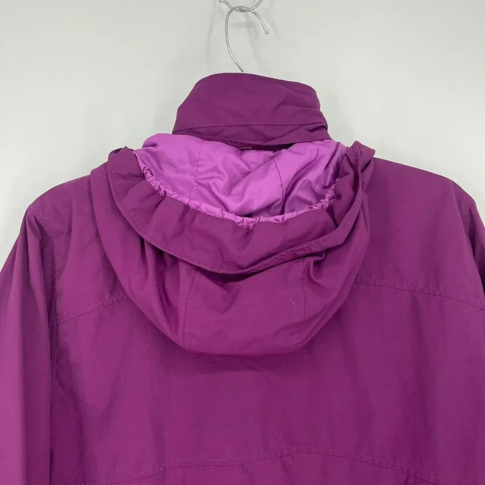L.L Bean Jacket Women's S Purple Hooded Full Zipped Snap Long Sleeve Windbreaker - Picture 6 of 11